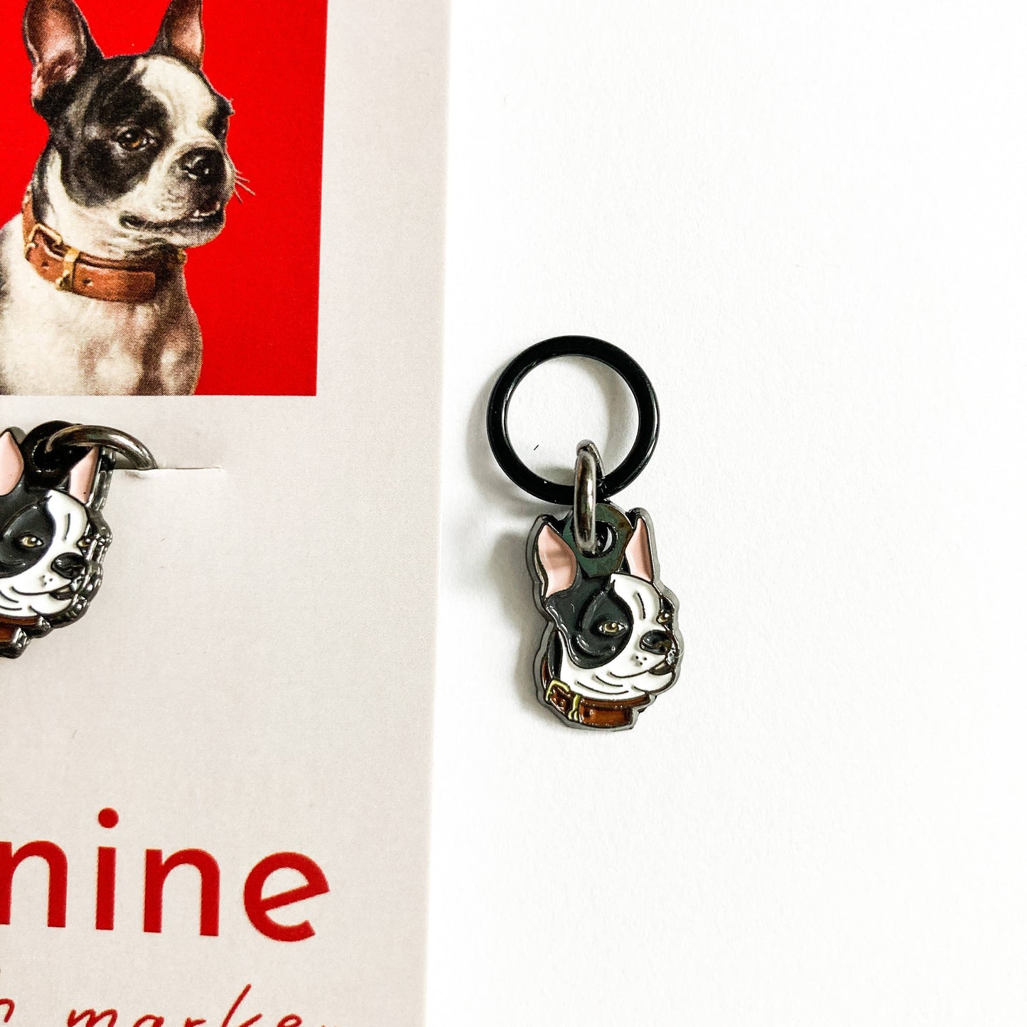 Canine single stitch marker, Custom Firefly Notes stitch mar: Round