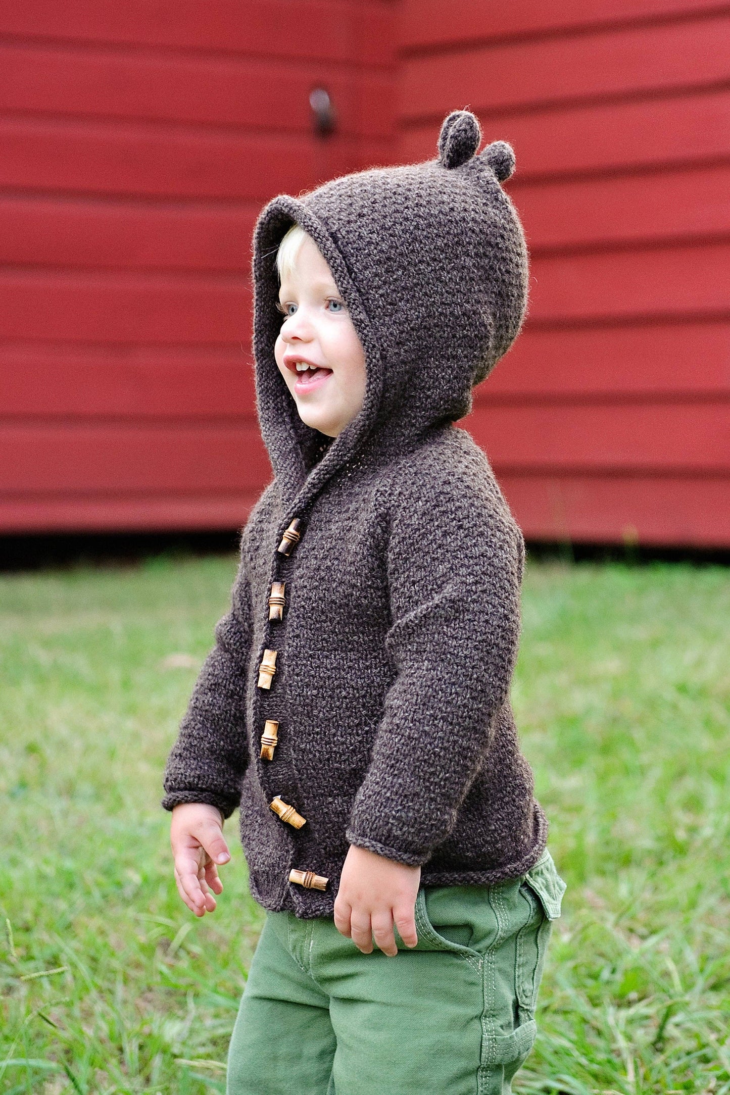 Sugar Bear Hooded Cardi Knitting Pattern: Pack of 3