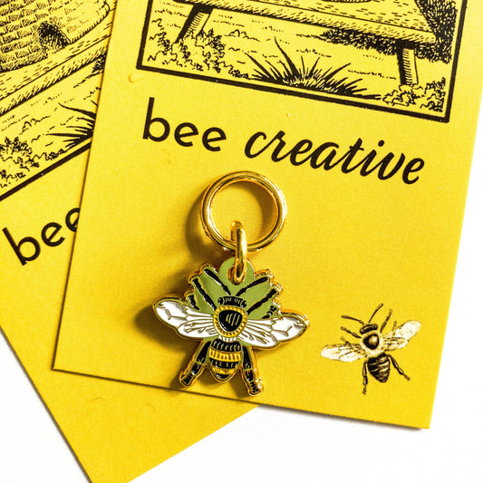 Summer singles, Single custom Firefly Notes stitch marker or: Bee round