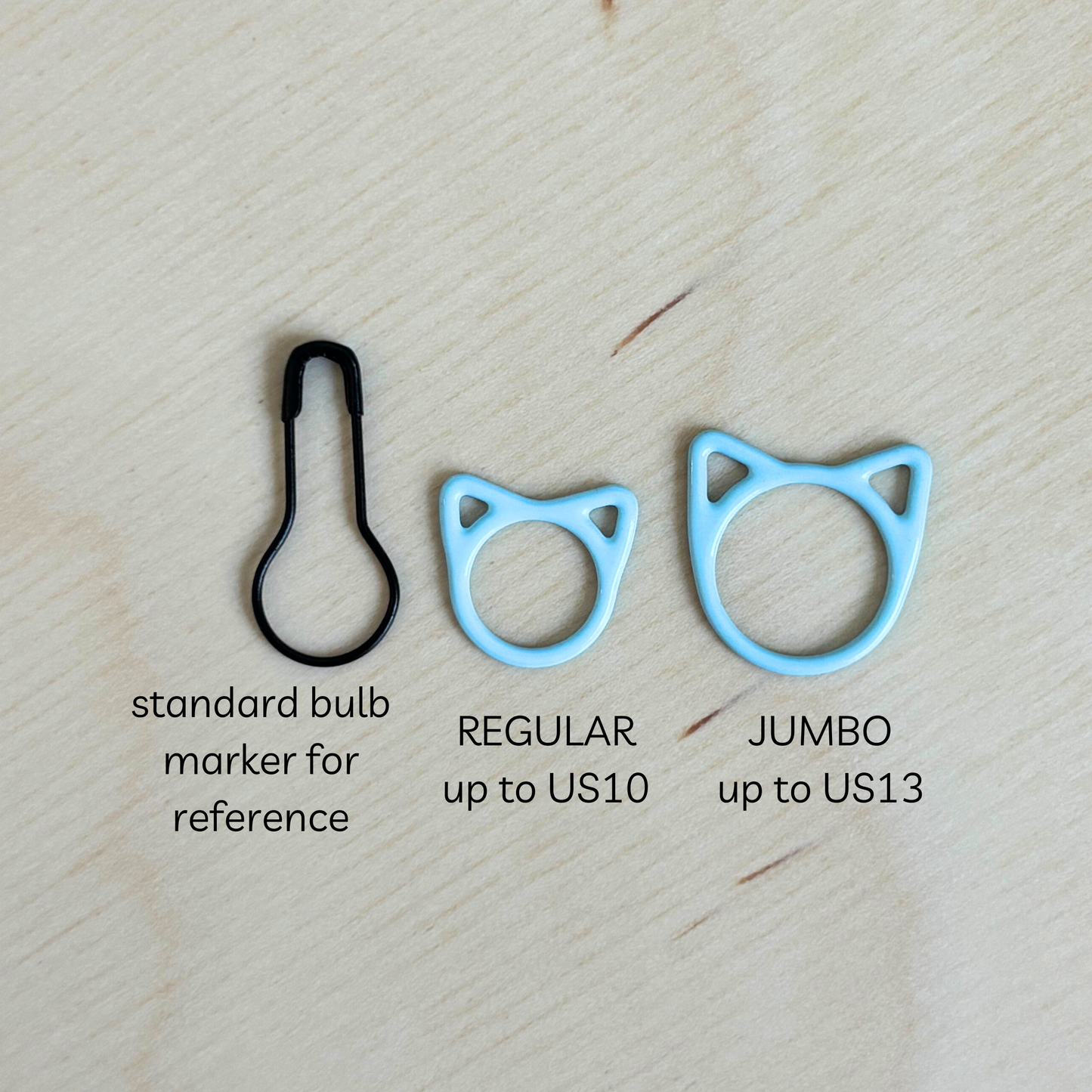 Basic Stitch Set Snag-Free Metal Stitch Markers Cat + Hearts: Cat - Jumbo rainbow