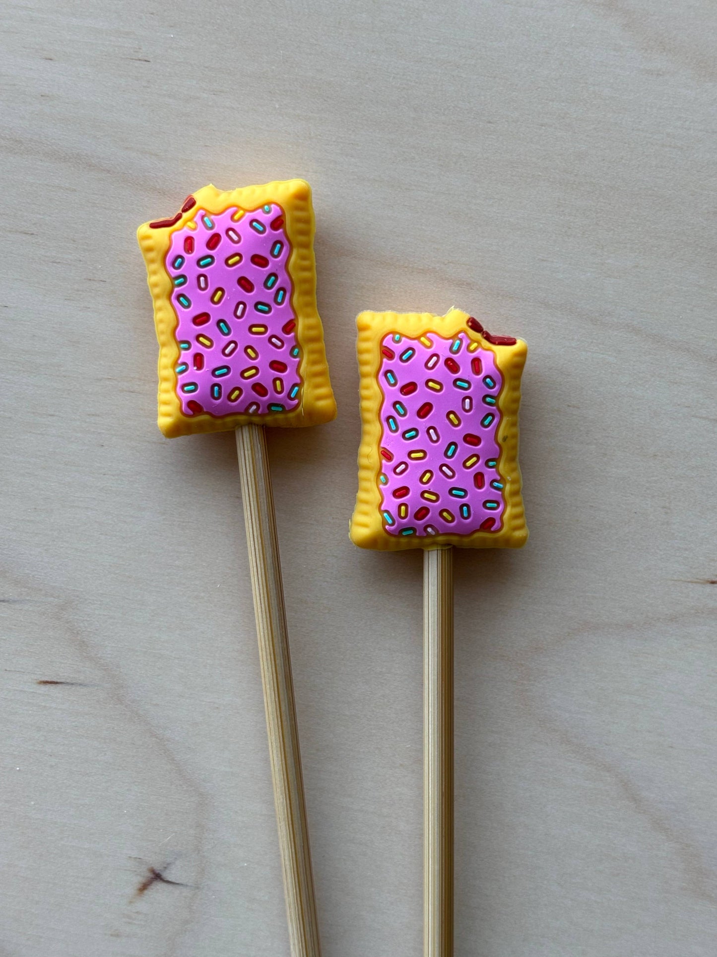 Toaster PopTarts - Knitting Needle Point Protectors: Pink